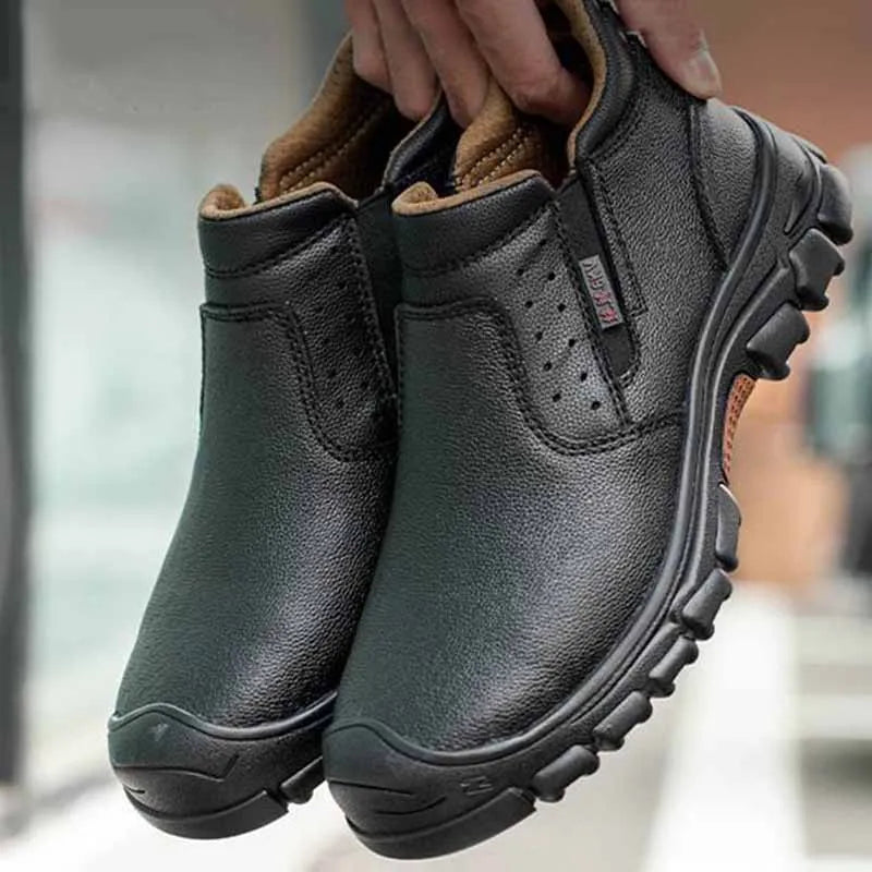 Protective Waterproof Work Boots Safety Anti-scald Welding Shoes Composite Toe Shoes Men Anti-smash Anti-puncture Safety Shoes