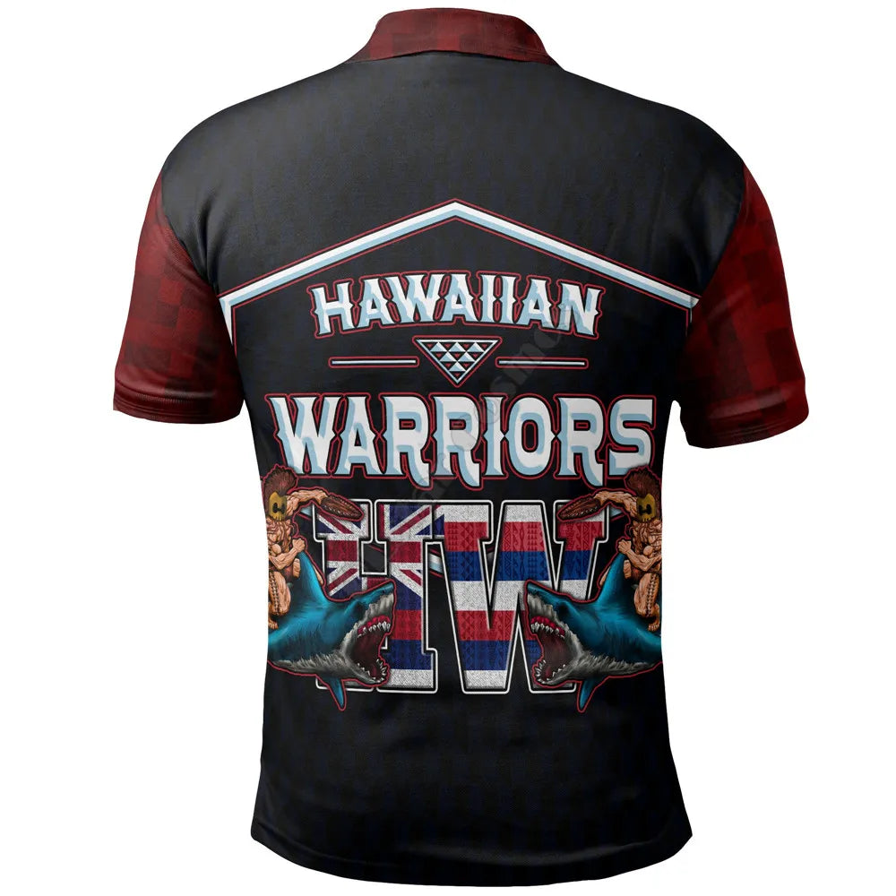Polynesian Hawaii Polo Shirt Kanaka Maoli With Plumeria Style 3D Printed Polo Shirt Men Women Short Sleeve Summer T-shirt 01
