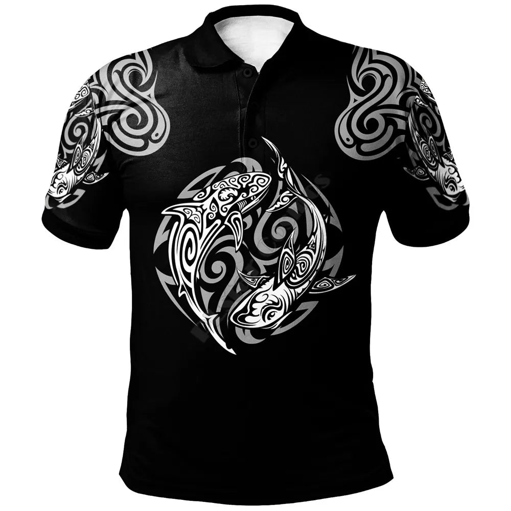 Polynesian Hawaii Polo Shirt Kanaka Maoli With Plumeria Style 3D Printed Polo Shirt Men Women Short Sleeve Summer T-shirt 01