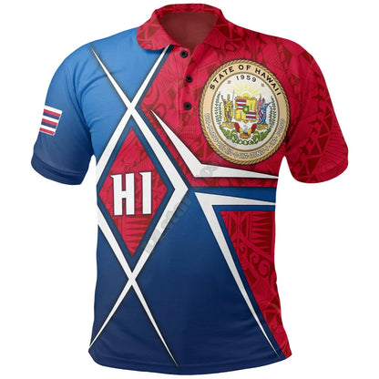 Polynesian Hawaii Polo Shirt Kanaka Maoli With Plumeria Style 3D Printed Polo Shirt Men Women Short Sleeve Summer T-shirt 01