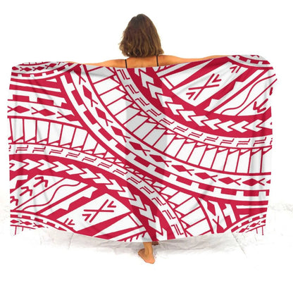 Custom sarongs for women Elegant striped printed swimwear Polynesian Tribal Frances Hibiscus Custom Polynesian sarongs