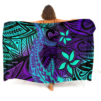 Custom sarongs for women Elegant striped printed swimwear Polynesian Tribal Frances Hibiscus Custom Polynesian sarongs