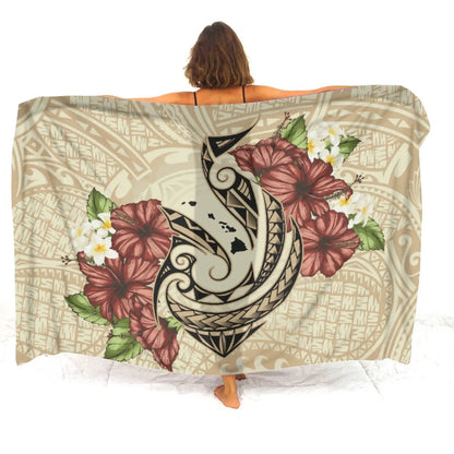 Custom sarongs for women Elegant striped printed swimwear Polynesian Tribal Frances Hibiscus Custom Polynesian sarongs