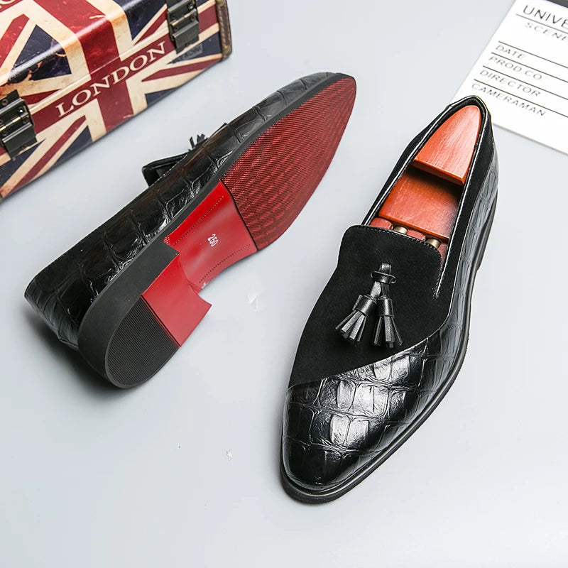 Luxury Brand Men's Genuine Leather Shoes Pointed Party Dress Shoes Men's Business Shoes Soft Soled Loafers Casual Flat Shoes