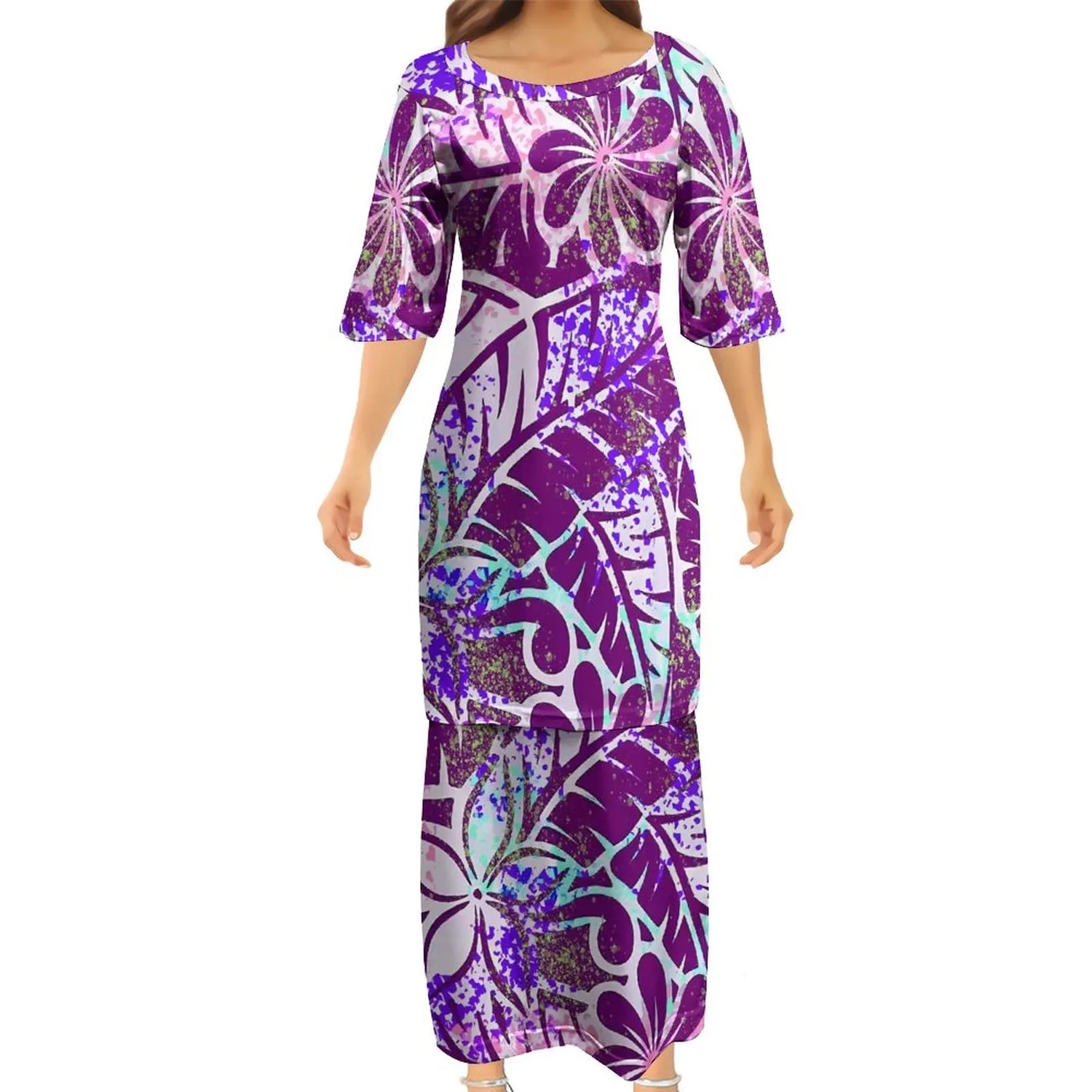 Polynesian Puletasi Summer Dress Ankle-Length Loose Fit