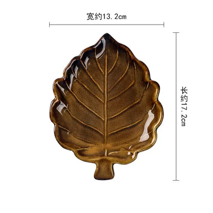 European Ceramic Cutlery Household Dishes Retro Kiln Glaze Porcelain Plate Handmade Ceramic Dinner Plates Kitchen Accessories