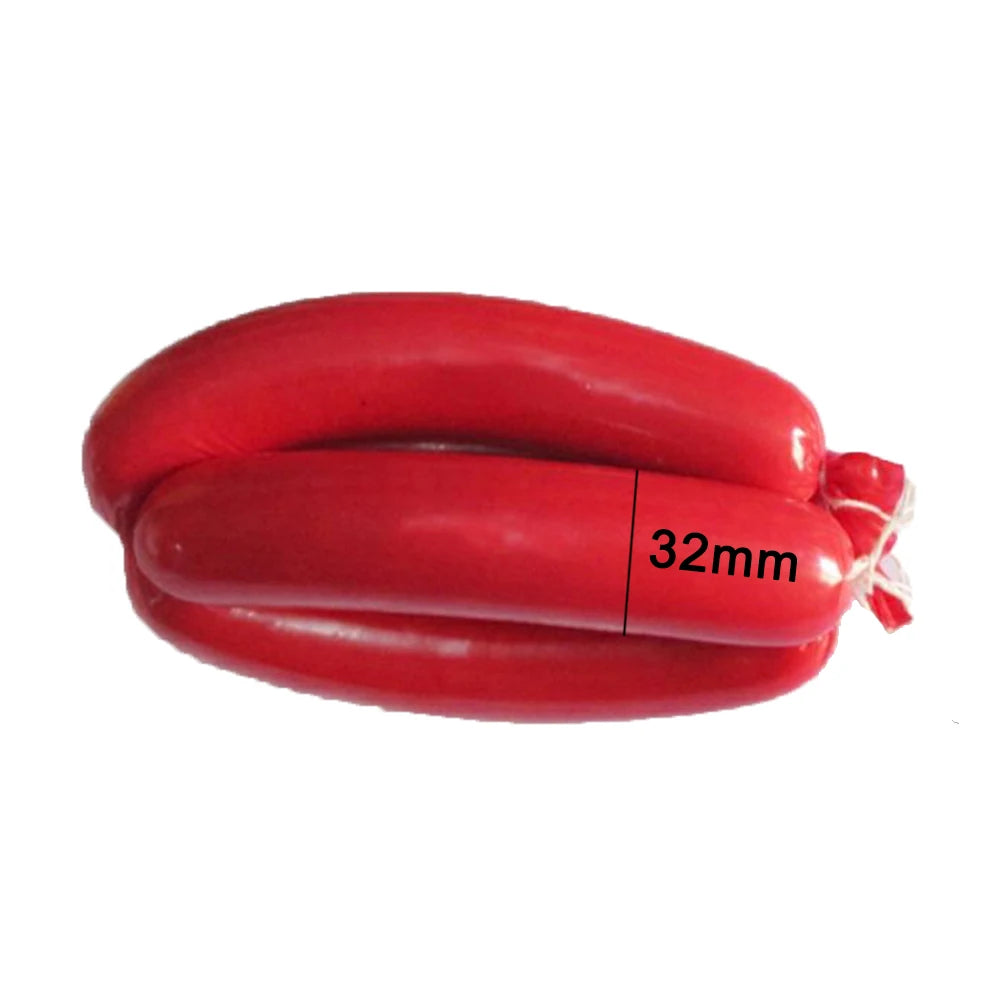 5 Meters 50mm Red Plastic Sausage Casings for Sausage Machine Salami Shell for Egg Sausage Hot Dog Plastic Casing Kitchen Tools