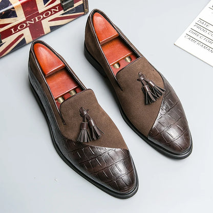 Luxury Brand Men's Genuine Leather Shoes Pointed Party Dress Shoes Men's Business Shoes Soft Soled Loafers Casual Flat Shoes
