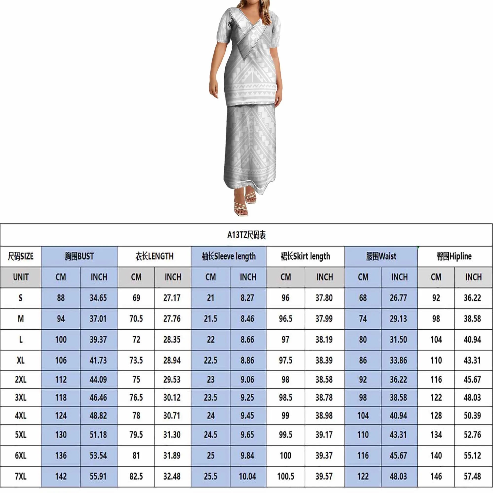 Polynesian Puletasi Summer Dress Ankle-Length Loose Fit