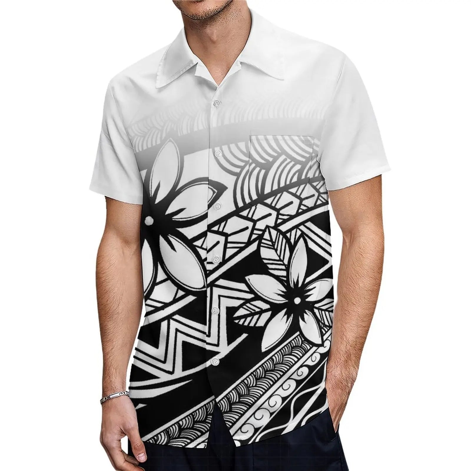 Polynesian Beach Couple Outfit Shirt And Midi Dress