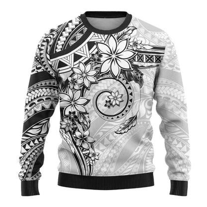 Polynesian Flower Pattern Sweatshirt Men Women Crew Neck Long Sleeve Pullover Sweatshirts Fashion Trend Autumn Oversized Hoodie