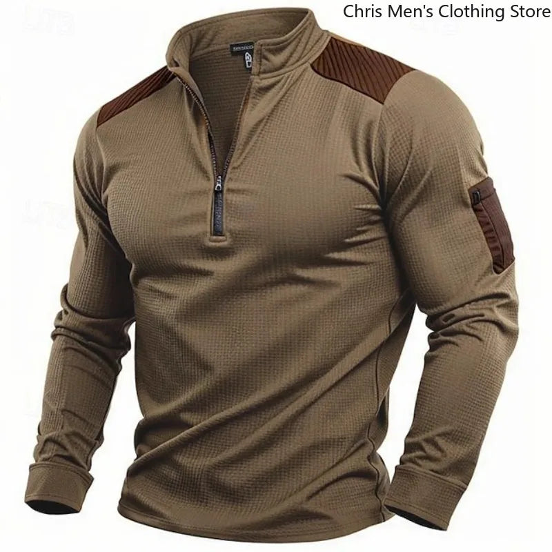 Men's Stand Collar Zip-Up Hooded Jacket, 2025 Fall and Winter Plus Size Oversized Hoodie | Workwear Style Casual Athletic Top