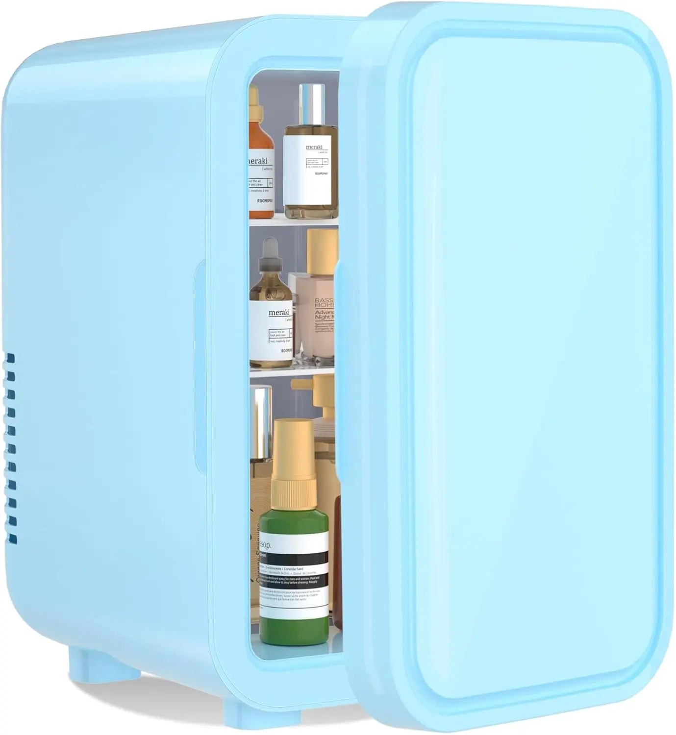 Mini Fridge, 6 Liter/8 Can 220-240V AC/DC Portable Thermoelectric Cooler Refrigerators for Bedroom