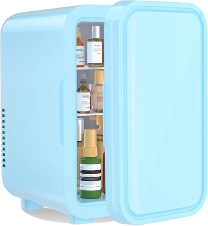 Mini Fridge, 6 Liter/8 Can 220-240V AC/DC Portable Thermoelectric Cooler Refrigerators for Bedroom