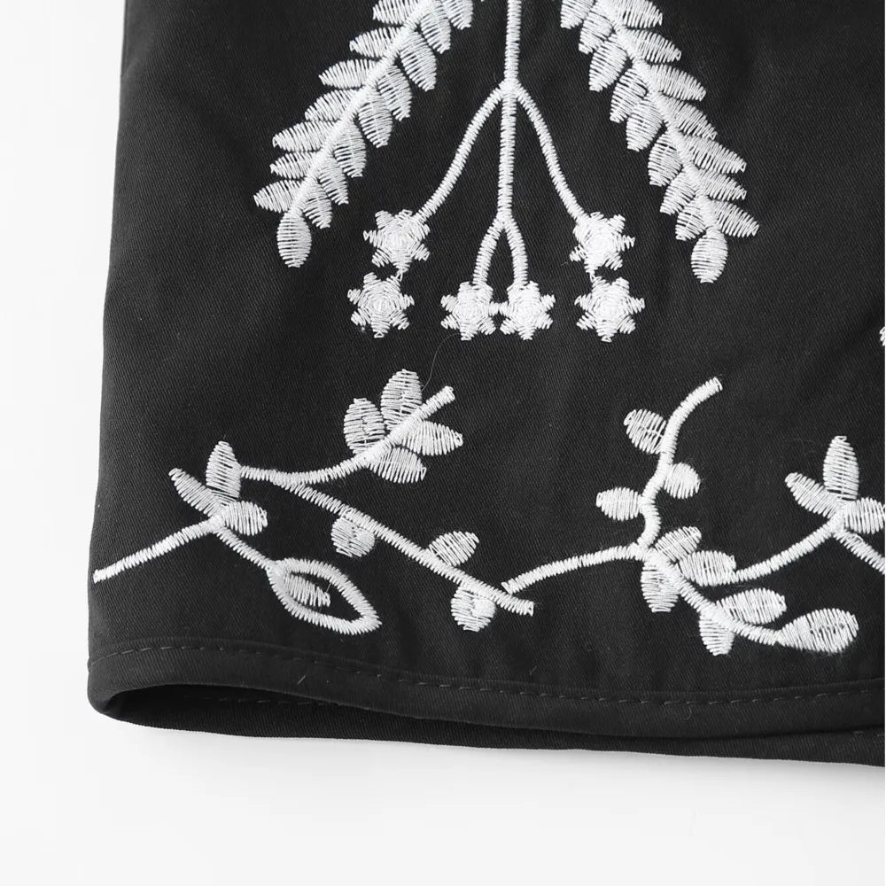 Ethnic V Neck Totem Flower Embroidery Waistcoat Women Front Tie Bow BOHO Sleeveless Quilted Vest Jacket Vacation Loose Tops