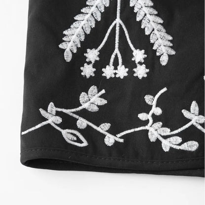 Ethnic V Neck Totem Flower Embroidery Waistcoat Women Front Tie Bow BOHO Sleeveless Quilted Vest Jacket Vacation Loose Tops
