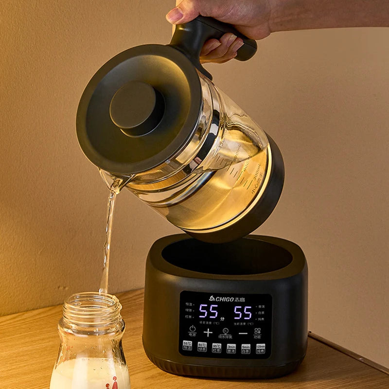 Electric Glass Tea Kettle Baby Milk Warmer 1.3L – 72h Keep Warm