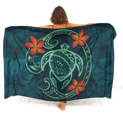 Custom sarongs for women Elegant striped printed swimwear Polynesian Tribal Frances Hibiscus Custom Polynesian sarongs