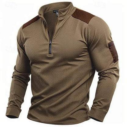 Men's Stand Collar Zip-Up Hooded Jacket, 2025 Fall and Winter Plus Size Oversized Hoodie | Workwear Style Casual Athletic Top