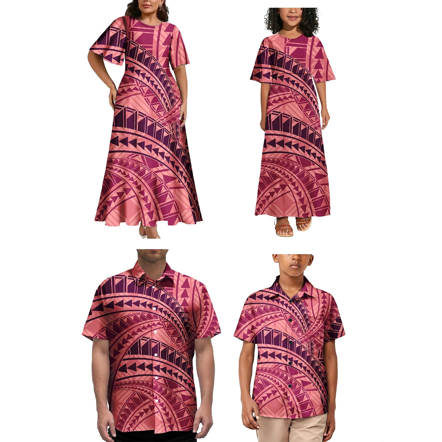 Polynesian Tribal Family Matching Outfit Set