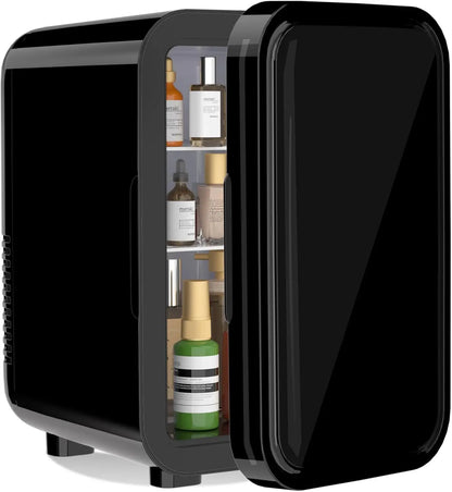 Mini Fridge, 6 Liter/8 Can 220-240V AC/DC Portable Thermoelectric Cooler Refrigerators for Bedroom
