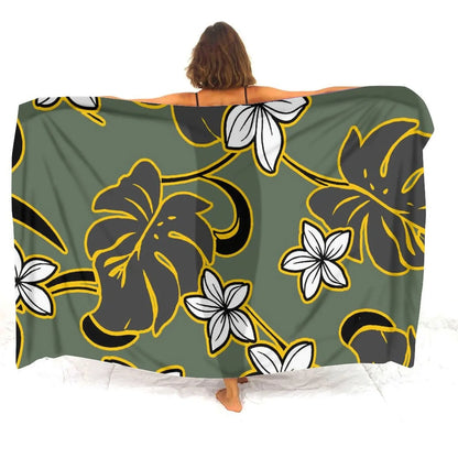 Custom sarongs for women Elegant striped printed swimwear Polynesian Tribal Frances Hibiscus Custom Polynesian sarongs