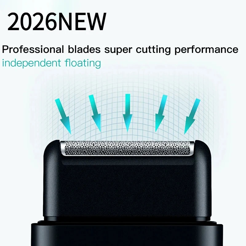New Electric Shaver Professional Beard Trimmer Razor Portable Mini Shaver Reciprocating Shaving Blade USB Charge for Men