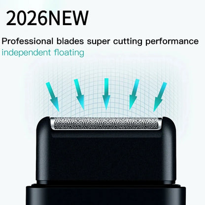 New Electric Shaver Professional Beard Trimmer Razor Portable Mini Shaver Reciprocating Shaving Blade USB Charge for Men