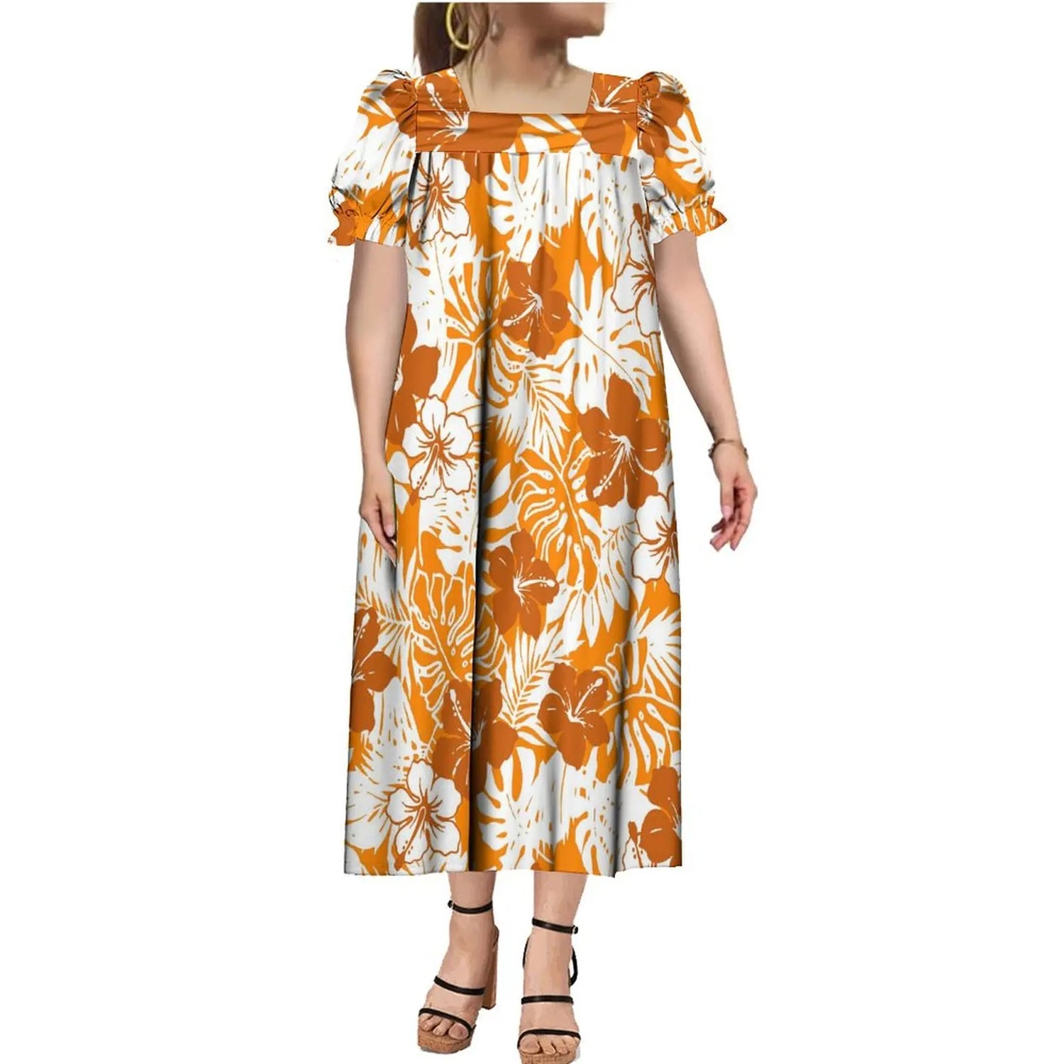 Polynesian Beach Couple Outfit Shirt And Midi Dress