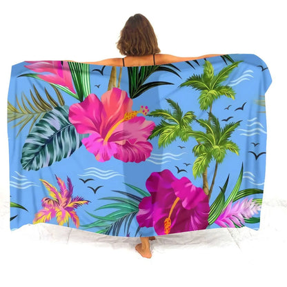 Custom sarongs for women Elegant striped printed swimwear Polynesian Tribal Frances Hibiscus Custom Polynesian sarongs
