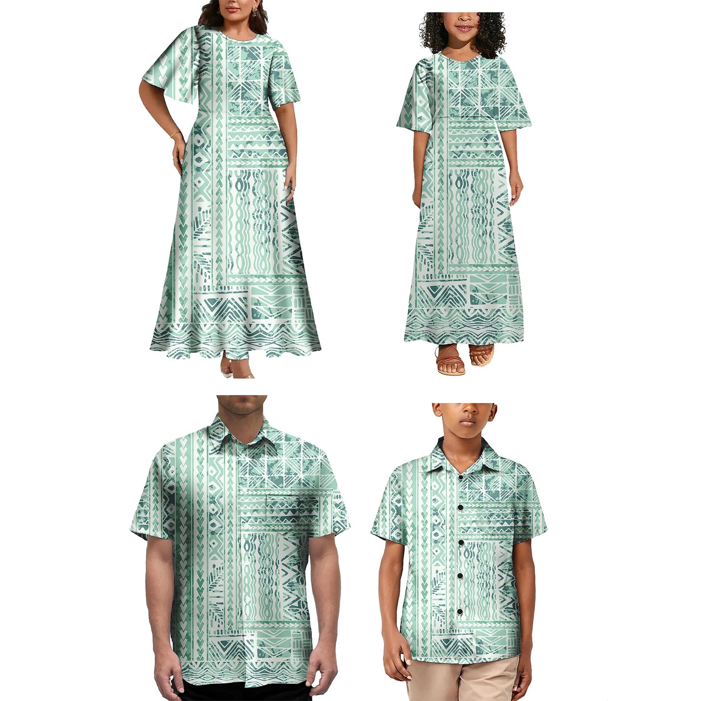 Polynesian Tribal Family Matching Outfit Set