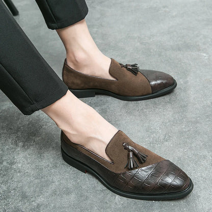 Luxury Brand Men's Genuine Leather Shoes Pointed Party Dress Shoes Men's Business Shoes Soft Soled Loafers Casual Flat Shoes