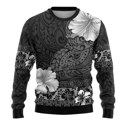 Polynesian Flower Pattern Sweatshirt Men Women Crew Neck Long Sleeve Pullover Sweatshirts Fashion Trend Autumn Oversized Hoodie