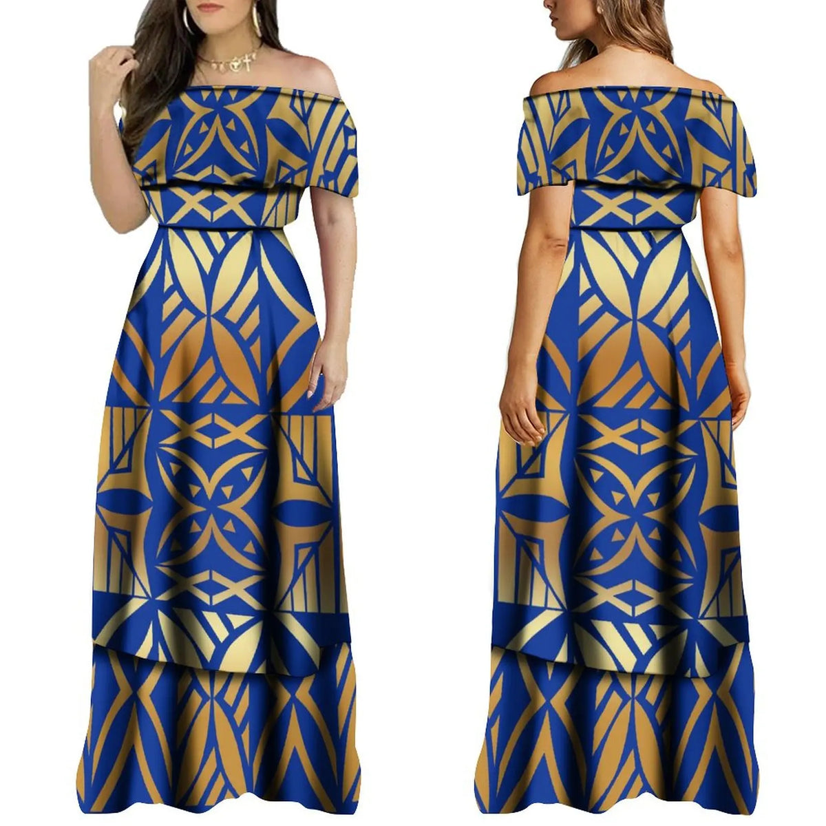 2024 Summer One Shoulder Style Long Dress New Customized Long Dress Polynesian Customized Women's Dress
