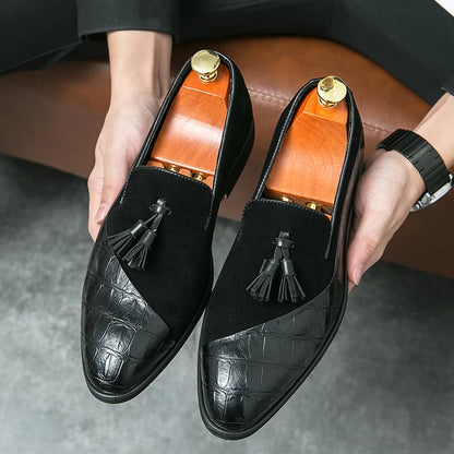 Luxury Brand Men's Genuine Leather Shoes Pointed Party Dress Shoes Men's Business Shoes Soft Soled Loafers Casual Flat Shoes
