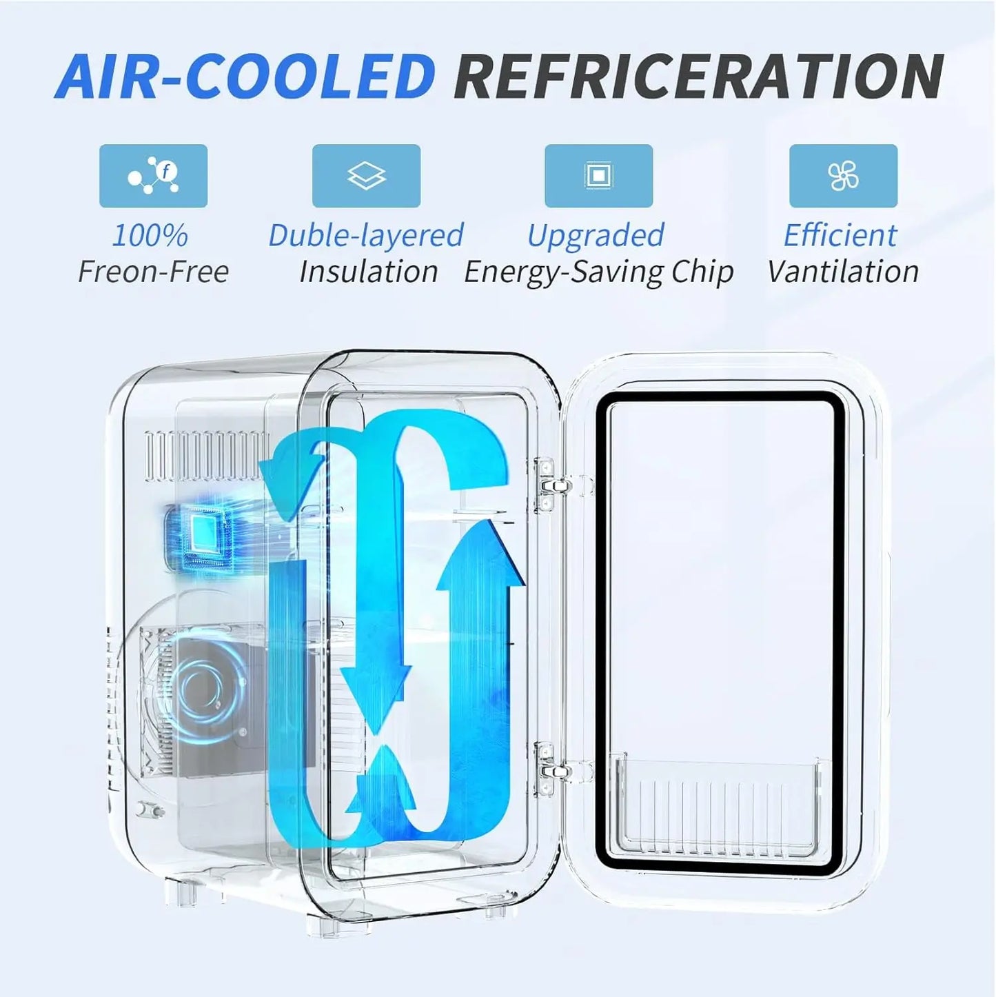 Mini Fridge, 6 Liter/8 Can 220-240V AC/DC Portable Thermoelectric Cooler Refrigerators for Bedroom