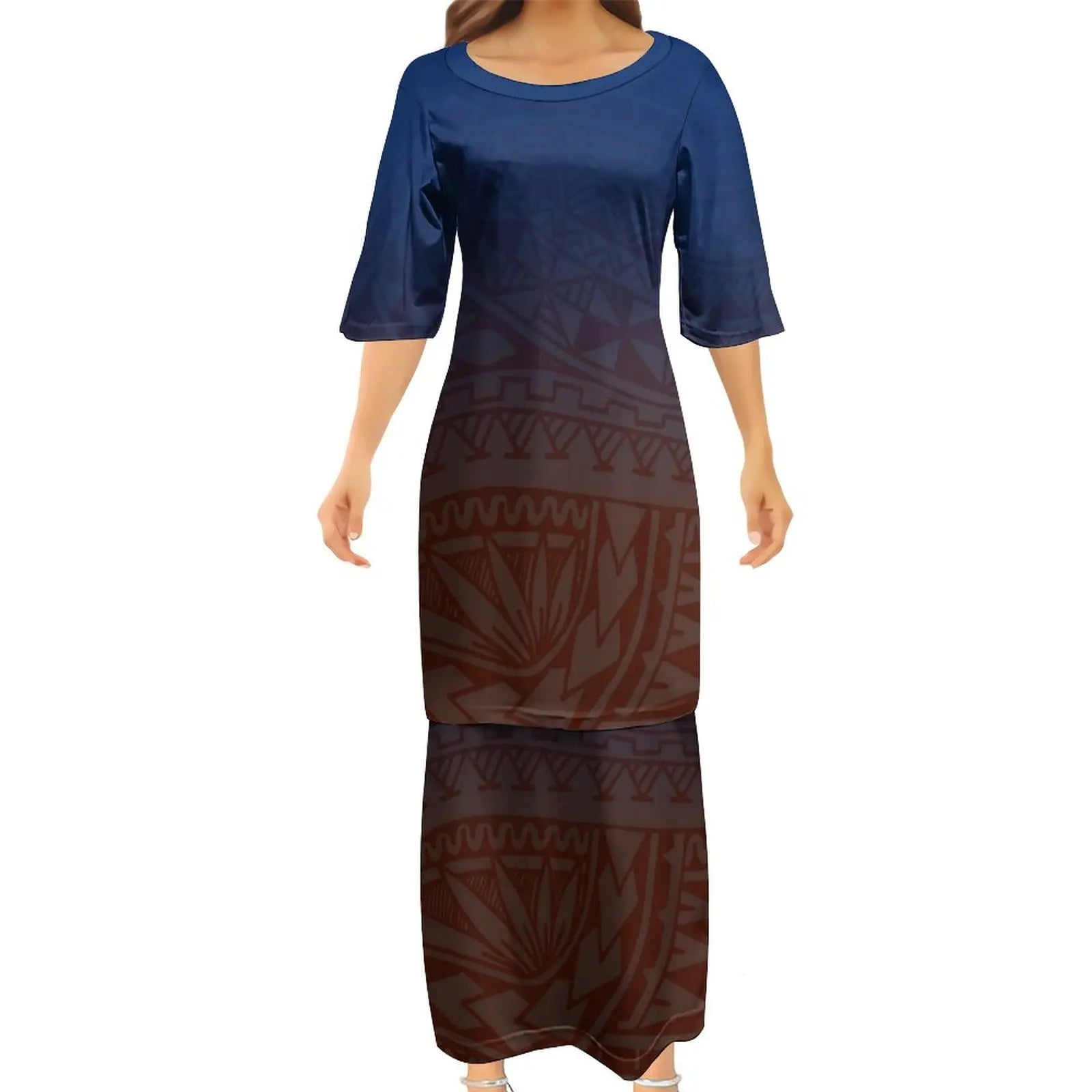 Polynesian Puletasi Summer Dress Ankle-Length Loose Fit