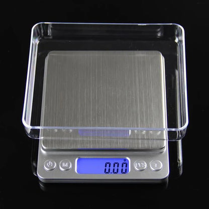 Digital Scale Electronic Weight Scales 3kg 0.1g Pocket Case Jewelry Scale Food Kitchen Balance Silver With 2 Tray