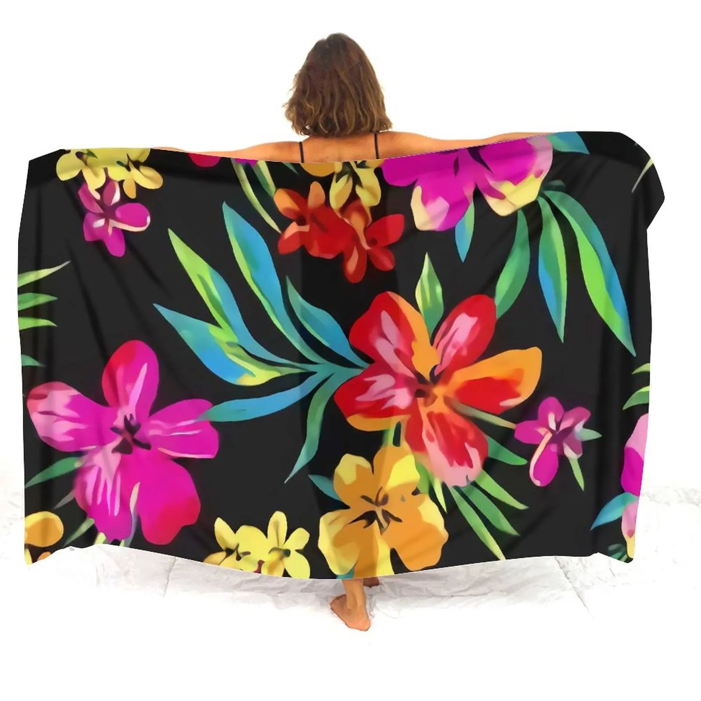 Custom sarongs for women Elegant striped printed swimwear Polynesian Tribal Frances Hibiscus Custom Polynesian sarongs