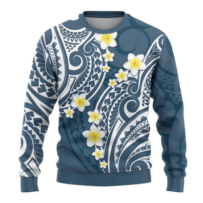 Polynesian Flower Pattern Sweatshirt Men Women Crew Neck Long Sleeve Pullover Sweatshirts Fashion Trend Autumn Oversized Hoodie