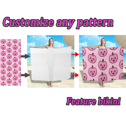 Custom sarongs for women Elegant striped printed swimwear Polynesian Tribal Frances Hibiscus Custom Polynesian sarongs