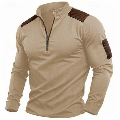 Men's Stand Collar Zip-Up Hooded Jacket, 2025 Fall and Winter Plus Size Oversized Hoodie | Workwear Style Casual Athletic Top