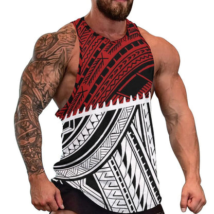 Polynesian Tribal Tank Tops Samoan Men Singlets Island Wear