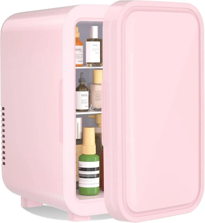 Mini Fridge, 6 Liter/8 Can 220-240V AC/DC Portable Thermoelectric Cooler Refrigerators for Bedroom