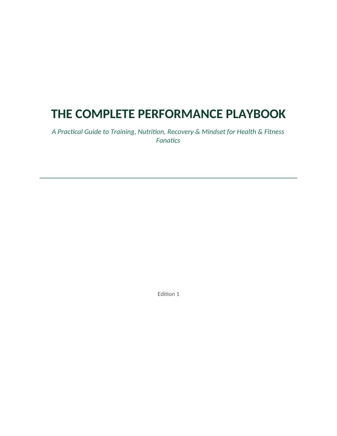 Health and fitness ebook